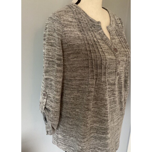 Notations Women’s 3 Button 3/4 Length Sleeve Shirt 2 Tops Rust & Heather Gray M - Picture 9 of 11